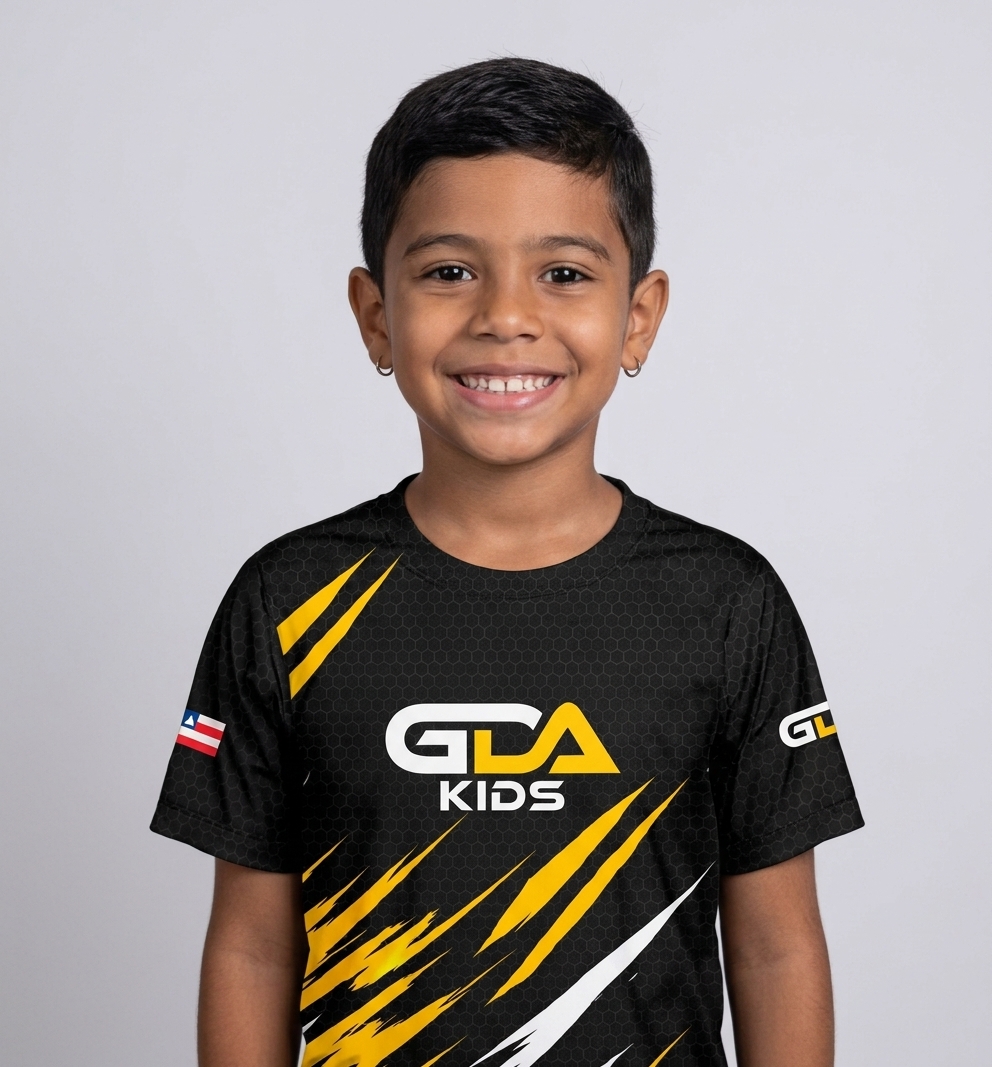 Camisa Oficial GDA Kids — masculina (amarela)